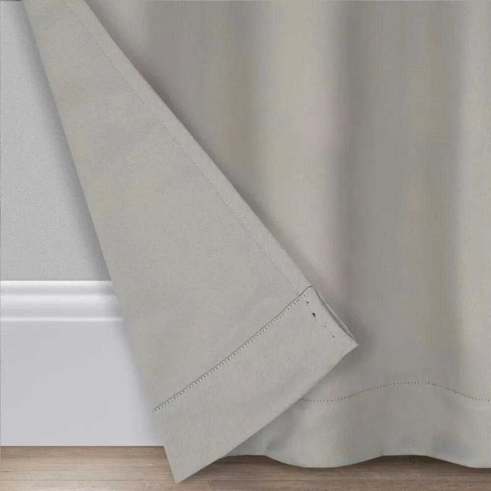 Eclipse Blackout Grommet Hang Matte Silver 2 Window Curtain Panel Set 37